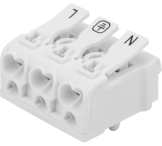 Изображение товара Пружинная соединительная 3-полюсная клемма REXANT КСП с монтажными ножками 100 шт 07-6215-1