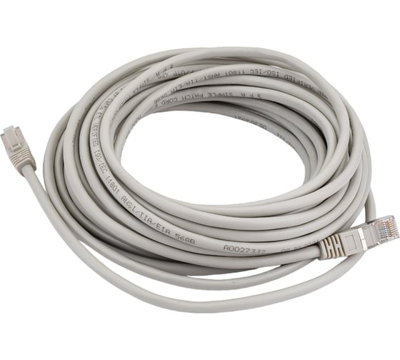 Изображение товара Патч-корд ЭРА PC10F F/UTP категория 5e, длина 10 метров, экранированный, серый, Cu, Б0051349