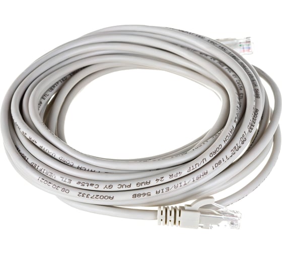 Изображение товара Патч-корд ЭРА PC10U U/UTP категория 5e, длина 10 метров, неэкранированный, серый, Cu, Б0051414