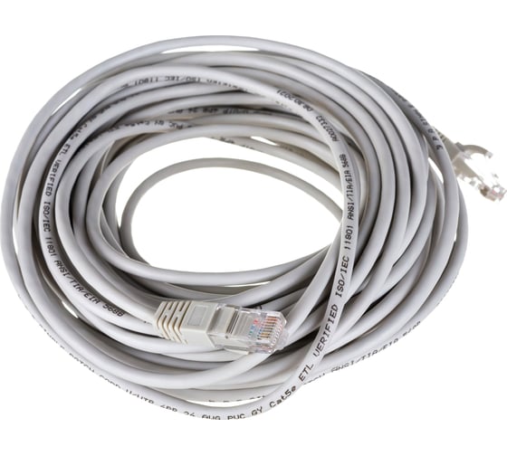 Изображение товара Патч-корд ЭРА PC15U U/UTP категория 5e, длина 15 метров, неэкранированный, серый, Cu, Б0051415