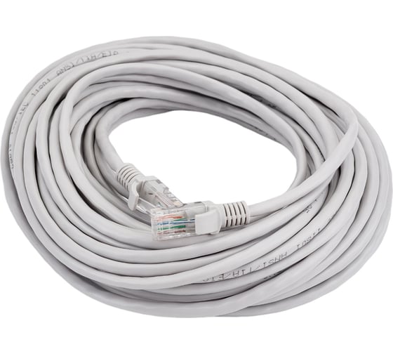 Изображение товара Патч-корд ЭРА Simple PC-15U-A U/UTP категория 5e, длина 15 метров, неэкранирован, серый, Б0051377
