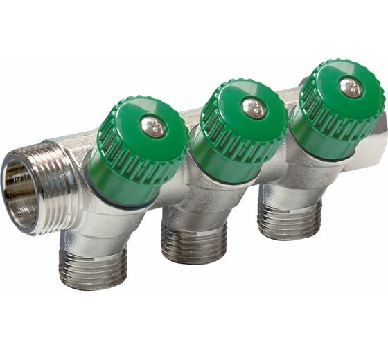 Изображение товара Коллектор с вентилями Comisa 1-1/2-3 выхода, никель 8820075