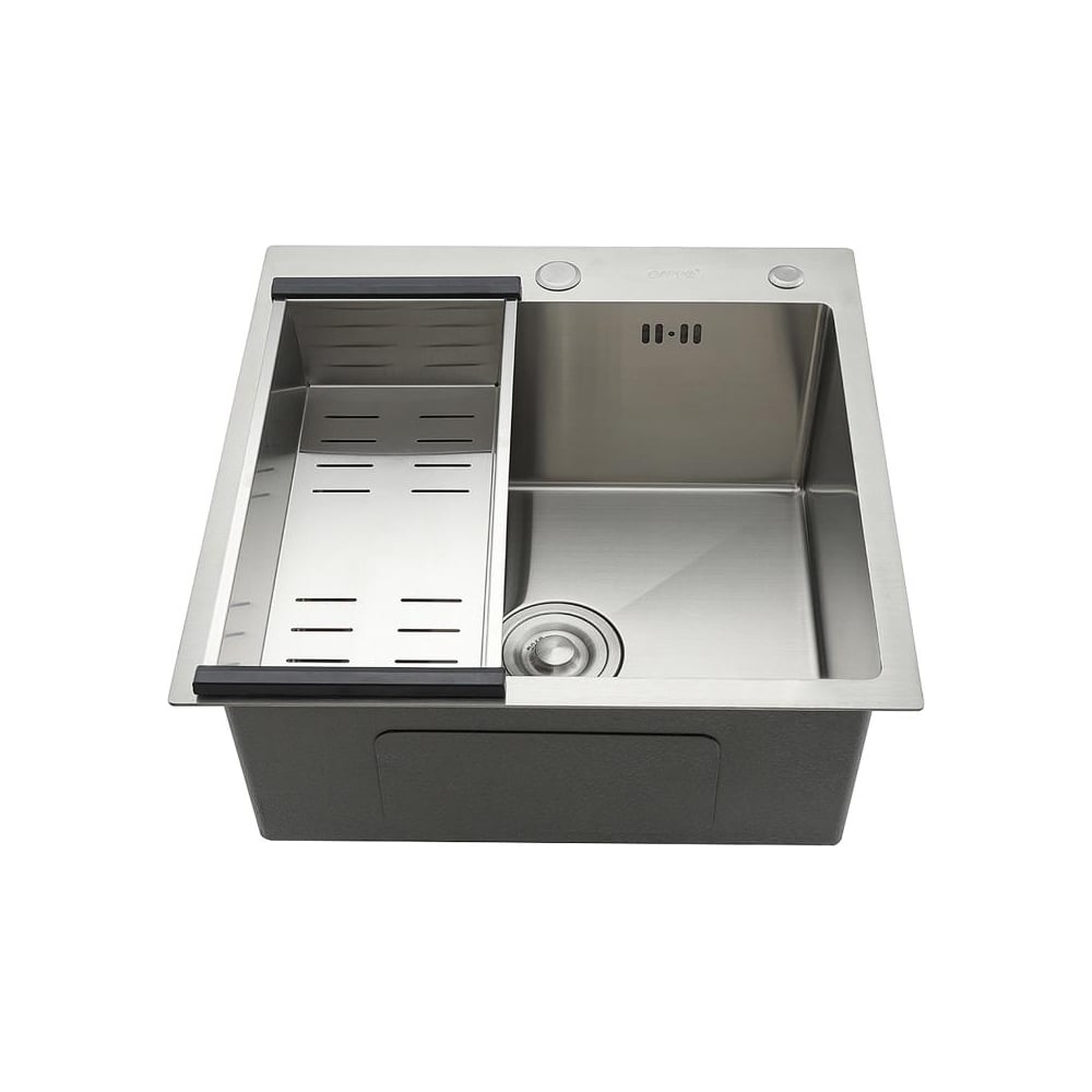 Изображение товара Мойка для кухни GAPPO GS5050 с коландером и сифоном, матовая, квадратная
