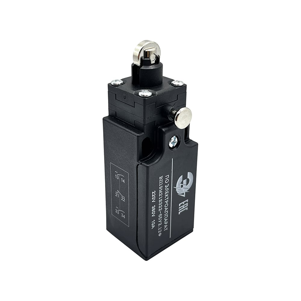 Изображение товара Выключатель путевой концевой МЭЗ ВП19М21Б322-65У2.11Ф с роликом 1НО+2НЗ