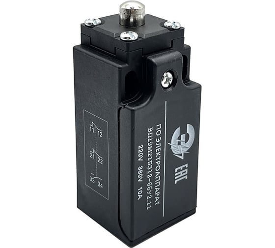 Изображение товара Выключатель путевой концевой МЭЗ ВП19М21Б312-65У2.14 толкатель, 3НЗ, прямое действие ЕА1931214