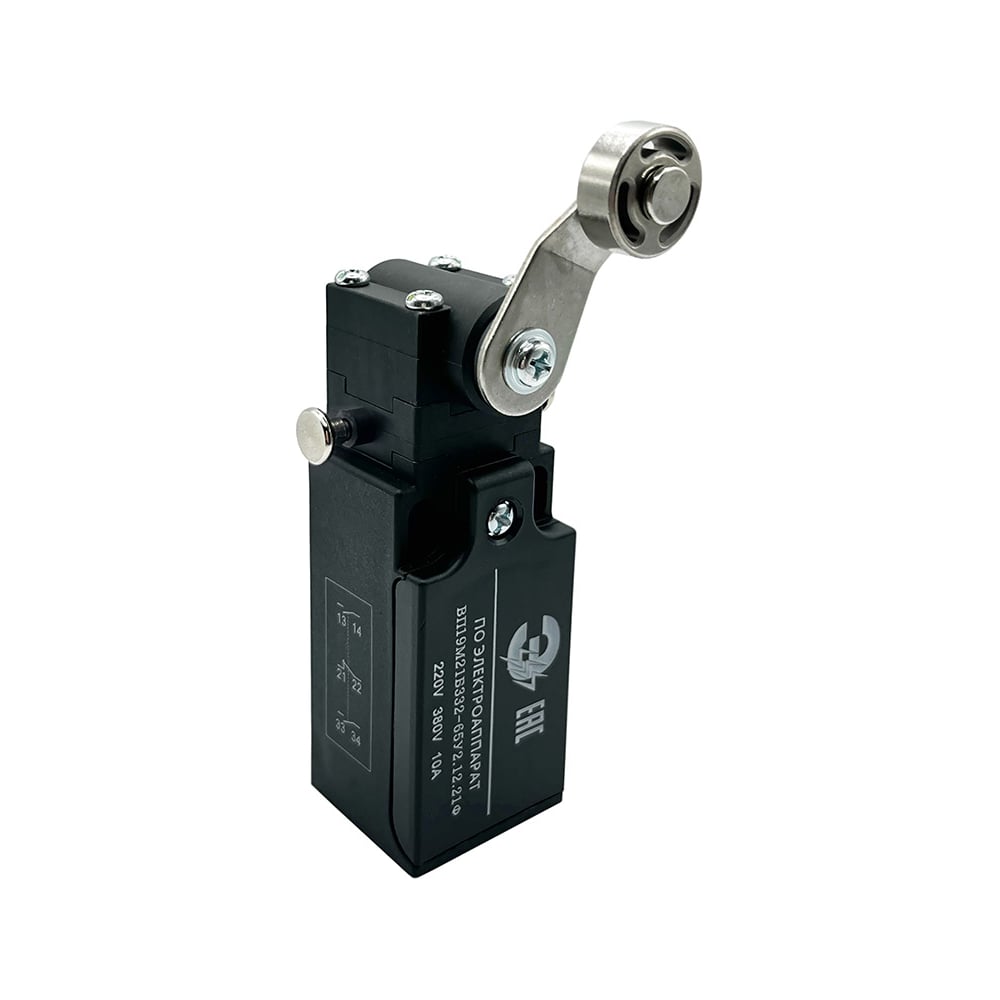 Изображение товара Выключатель путевой концевой МЭЗ ВП19М21Б332-65У2.11.21Ф поворотный с роликом