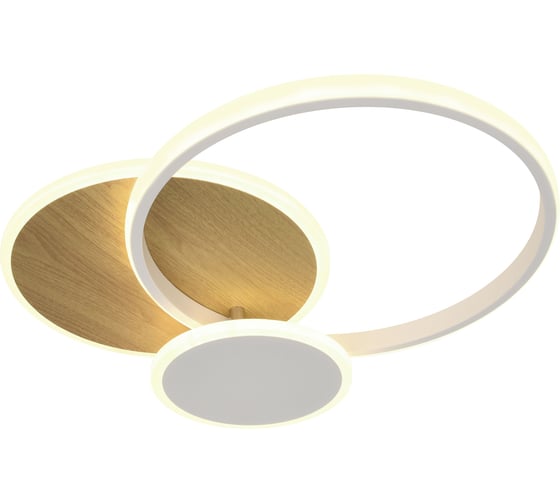 Изображение товара Светильник потолочный светодиодный ЭРА Модерн City CLL-1-60-RC WH+Wood с ДУ 60W 3000-6500К белый/золото Б0069757