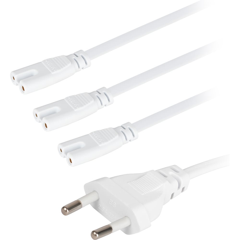 Изображение товара Разветвитель сетевой для линейных светильников ЭРА 3x IEC C7 2pin 2м