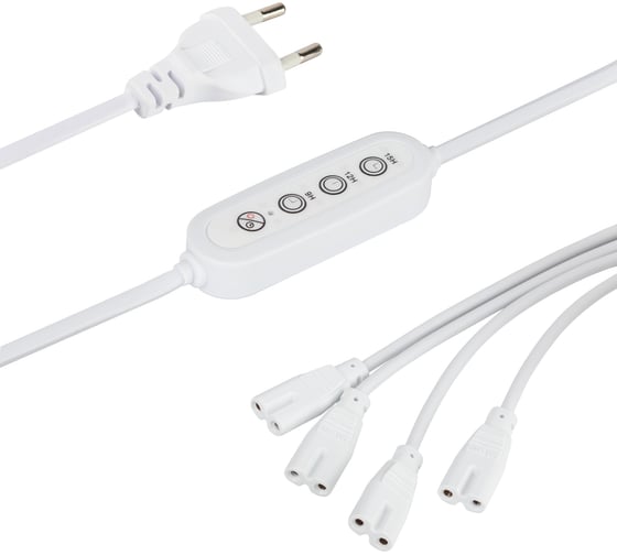 Изображение товара Разветвитель сетевой для линейных светильников ЭРА 4х IEC C7 2pin+timer на 4 точки с таймером 9 12 15H 2м Б0070943