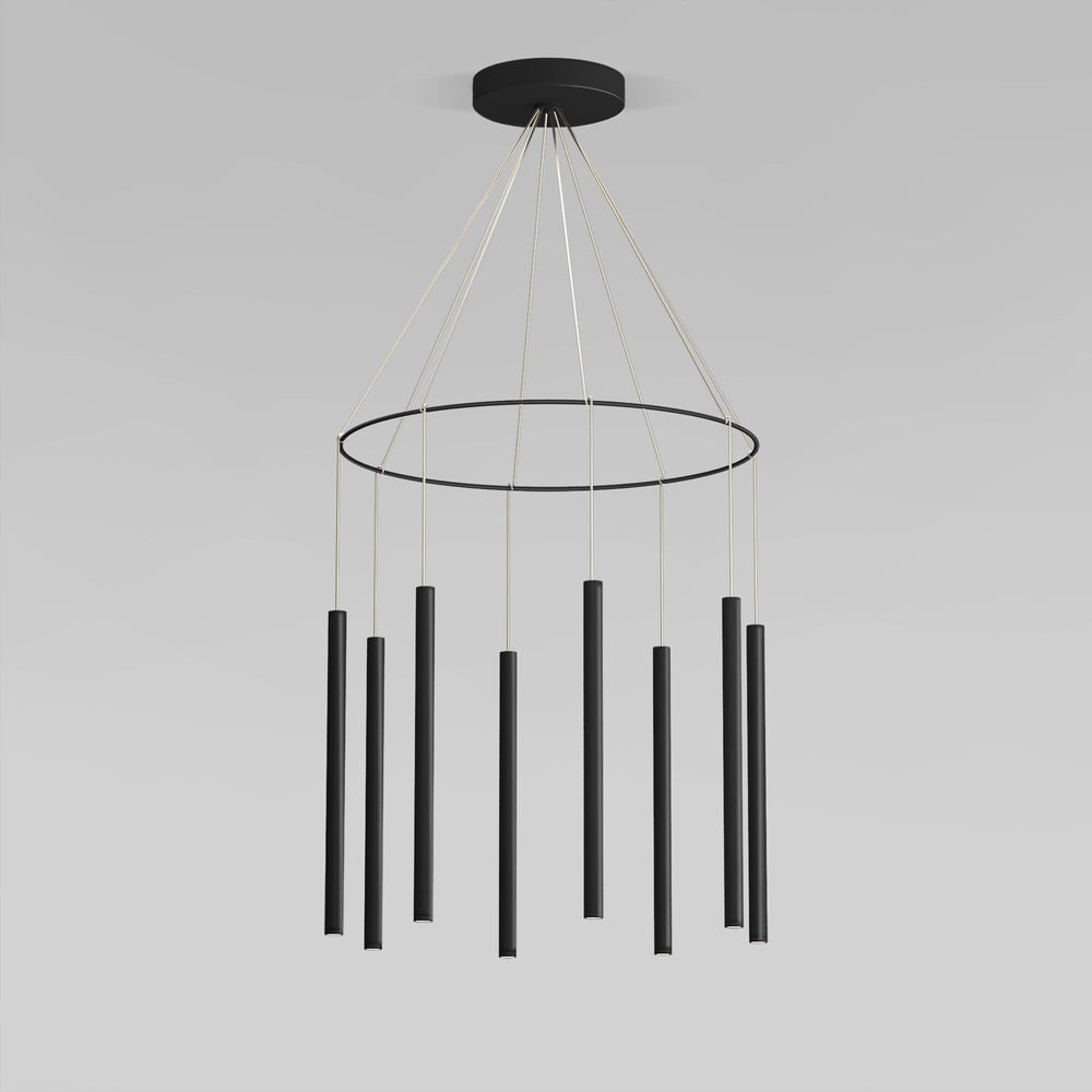 Изображение товара Подвесной светильник Eurosvet Pianto 301101 LED черный | стильный дизайн, 8 LED ламп, регулировка п