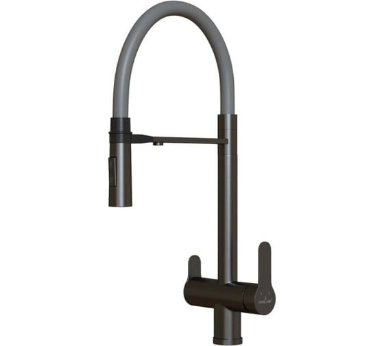 Изображение товара Смеситель для кухни MIXLINE 35k MLSS-0401BL серый гиб. излив магнит, подкл.к фильтру, ЧЕРНЫЙ ГРАФИТ 556011