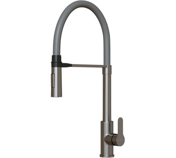 Изображение товара Смеситель для кухни MIXLINE 35k MLSS-0402 серый гибкий излив магнит, п/гайку САТИН 556018