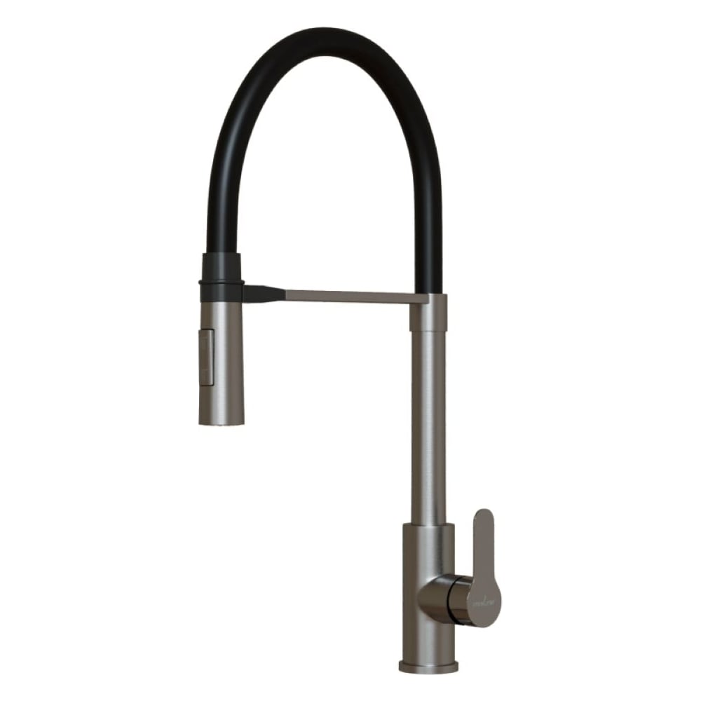 Изображение товара Смеситель для кухни MIXLINE 35k MLSS-0402 черный сатин поворотный гибкий излив