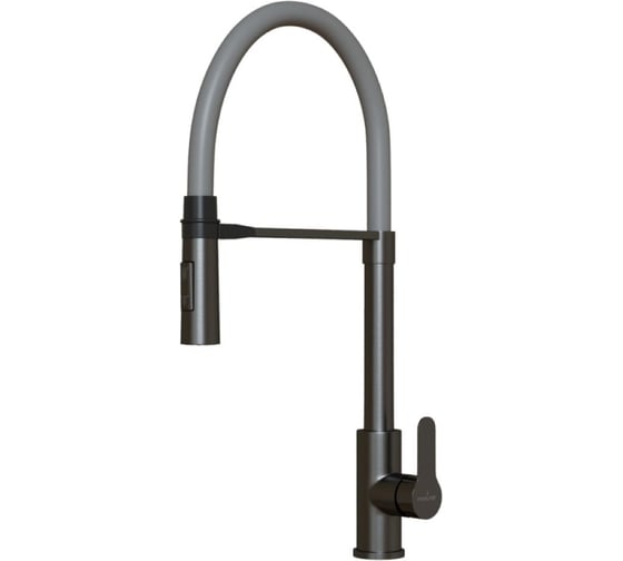 Изображение товара Смеситель для кухни MIXLINE 35k MLSS-0402BL серый гибкий излив магнит, п/гайку ЧЕРНЫЙ ГРАФИТ 556019