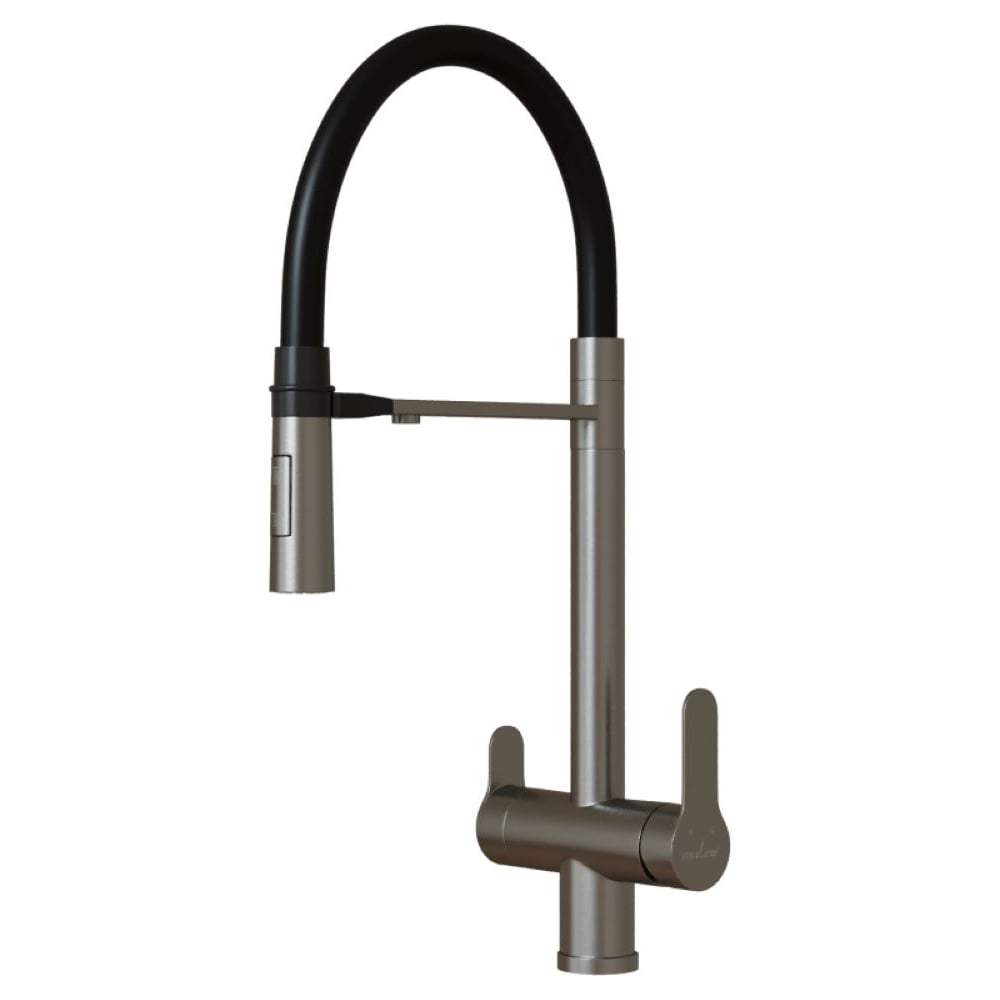 Изображение товара Модный черный смеситель для кухни MIXLINE 35k с гибким изливом и магнитным соединением