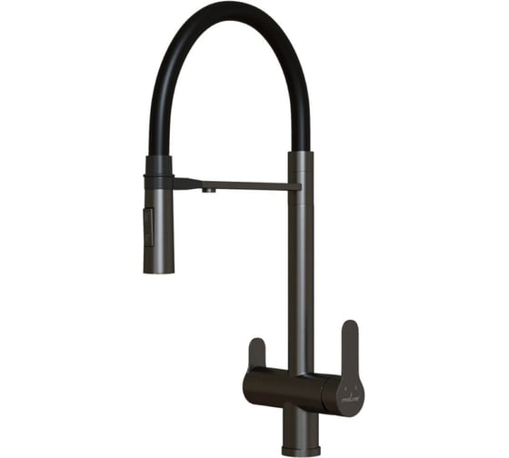 Изображение товара Смеситель для кухни MIXLINE 35k MLSS-0401BL черный гиб. излив магнит, подкл.к фильтру, ЧЕРНЫЙ ГРАФИТ 556015