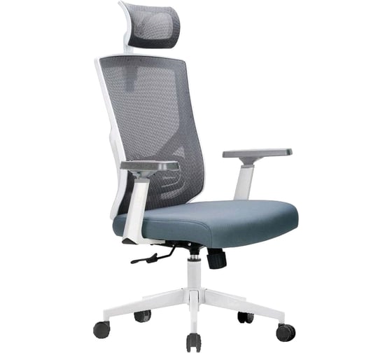Изображение товара Кресло ФЕЛИКС EQ-9073H, бел.каркас, слайдер, белая база, серая сетка, ТК-002994000184