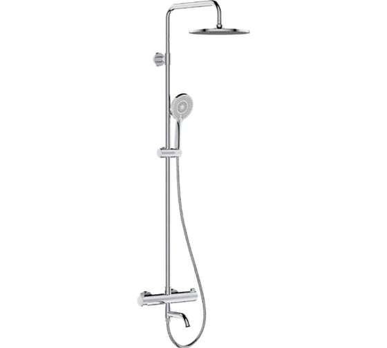 Изображение товара Душевая система с термостатом, поворотным изливом-переключателем, лейкой и верхним душем FRAP F24006