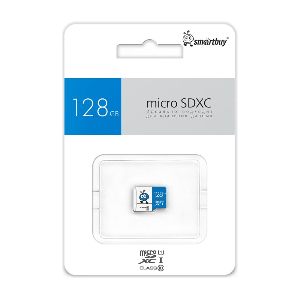 Изображение товара Карта памяти micro SDXC 128GB UHS-I Class 10 Smartbuy BLUE без адаптеров