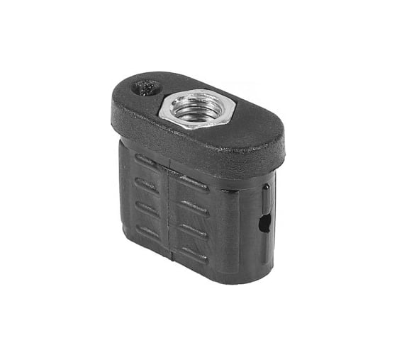 Изображение товара Заглушка пластиковая овальная Миниворкс IOFP 15х30, с металлической резьбой М8, стенка 1,0 мм, черный, 3 шт. IOFP30x15x1 M8