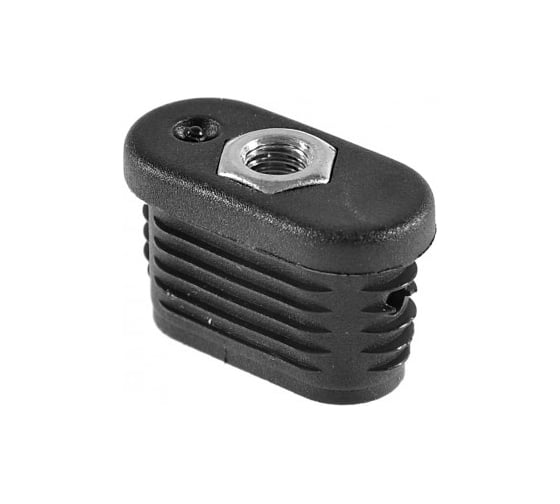 Изображение товара Заглушка пластиковая овальная Миниворкс IOFP 20х40, с металлической резьбой М8, черный, 2 шт. IOFP40x20x1,5-2 M8