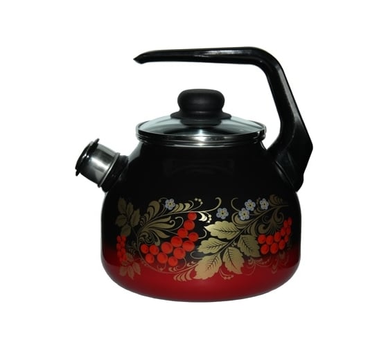 Изображение товара Чайник Сибирские товары 3 л, со свистком, декор красно-чёрный СП1169