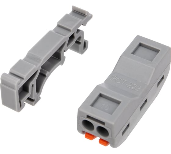 Изображение товара Проходная клемма REXANT СМК 222-422D, 2-полюсная, с креплением на DIN-рейку (0,08-4 мм2), серая, 50 шт. 07-5239