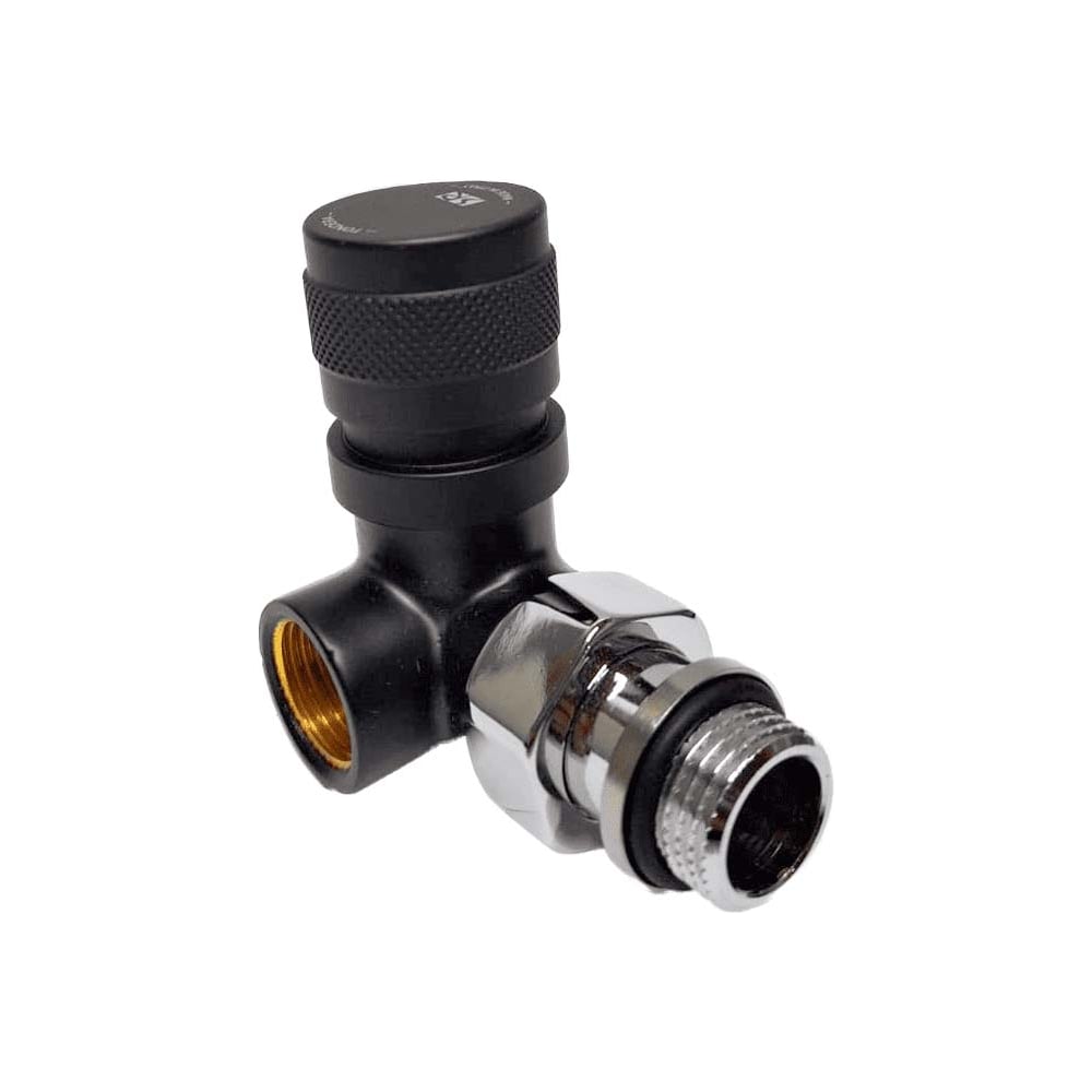 Изображение товара Вентиль на подачу вертикальный SR Rubinetterie Tondera 1/2, ручной регулировки, левый, черный мат 0617-1500VC0S