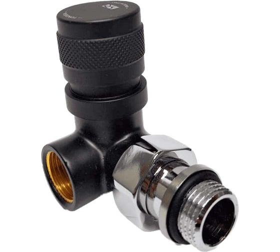 Изображение товара Вентиль на подачу вертикальный SR Rubinetterie Tondera 1/2, ручной регулировки, левый, черный мат 0617-1500VC0S