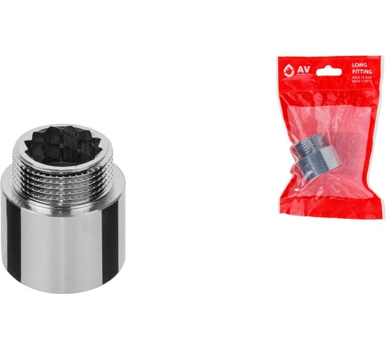 Изображение товара Удлинитель латунный AV Engineering внутренняя-наружная 1"х20 мм усиленный хром AVE301029 ЦЗ-0000001024
