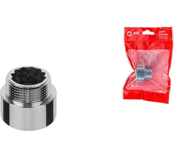 Изображение товара Удлинитель латунный AV Engineering внутренняя-наружная 1"х15 мм усиленный хром AVE301027 ЦЗ-5011820280