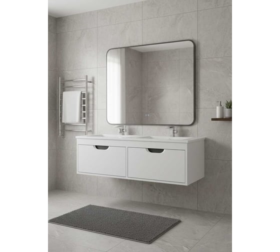 Изображение товара Тумба под раковину для ванной Modul 120 Uperwood подвесная, матовая, белая/графит TModul120WG