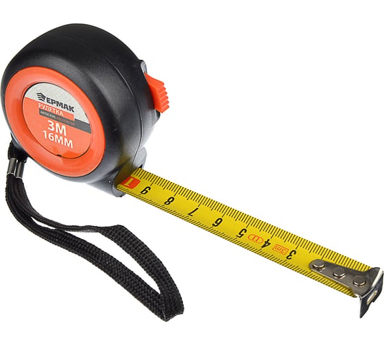 Изображение товара Рулетка ЕРМАК Автостоп, ABS пластик, 3мх16мм 658-090