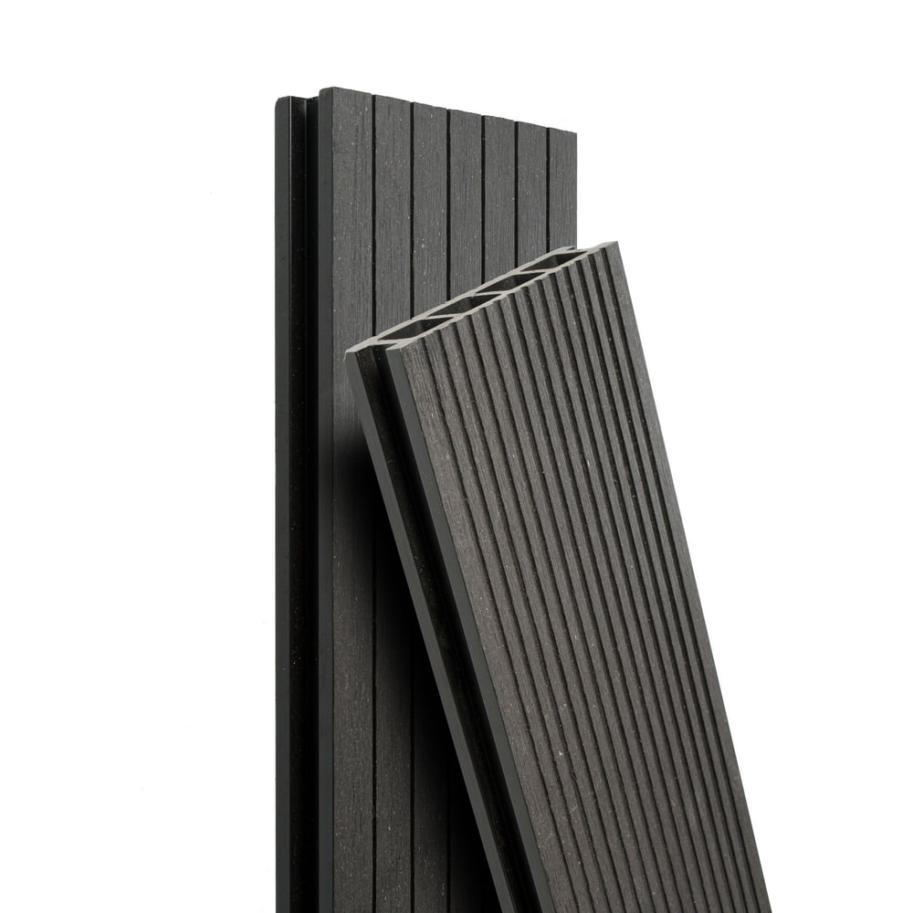 Изображение товара Террасная доска Экодекинг Basic 3D 3 м Графит - композит для террас, дорожек