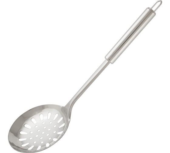 Изображение товара Шумовка Mallony NIMBUS из нержавеющей стали, 33,5x11,2 см, овальная ручка с подвесом 007414