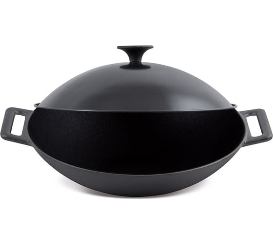 Изображение товара Чугунная сковорода Mallony ВОК объем 3,3 л W-31L диаметр - 31 см с металлической крышкой 985042