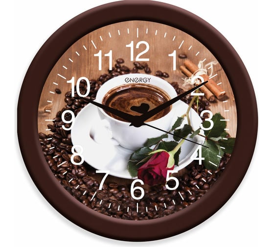 Изображение товара Кварцевые настенные часы Energy модель ЕС-101 кофе 009474
