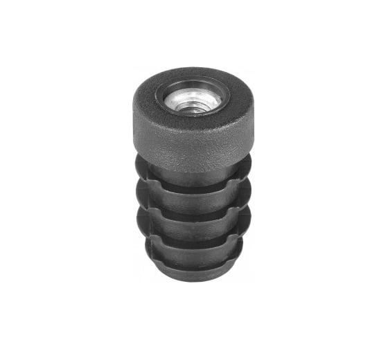 Изображение товара Заглушка пластиковая круглая Миниворкс Ø18, с металлической резьбой М6, цвет серый –  (15 шт.) 18М6СС