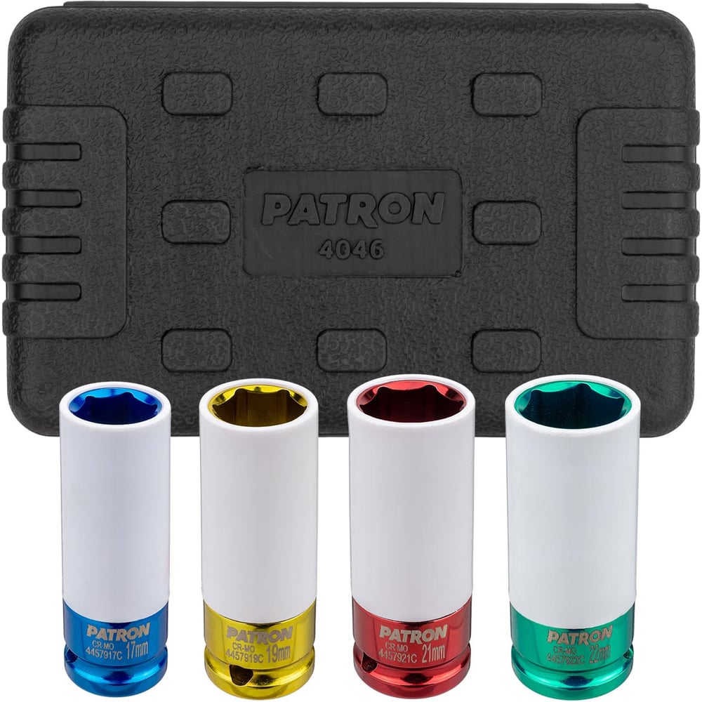 Изображение товара Набор ударных глубоких головок Patron 4 шт 1/2 для професиионалов и любителей