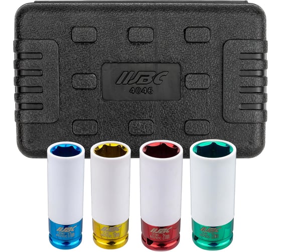 Изображение товара Набор головок ударных глубоких тонкостенных в защитном кожухе JBC 4 предмета 1/2 6pt JBC-4046(62164)