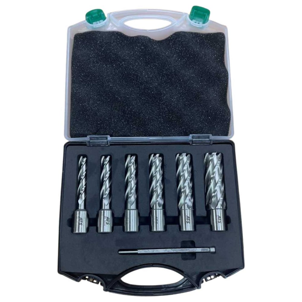 Изображение товара Набор сверл корончатых по металлу AT-S HSS L=55 диаметров 12-22 мм Weldon 19