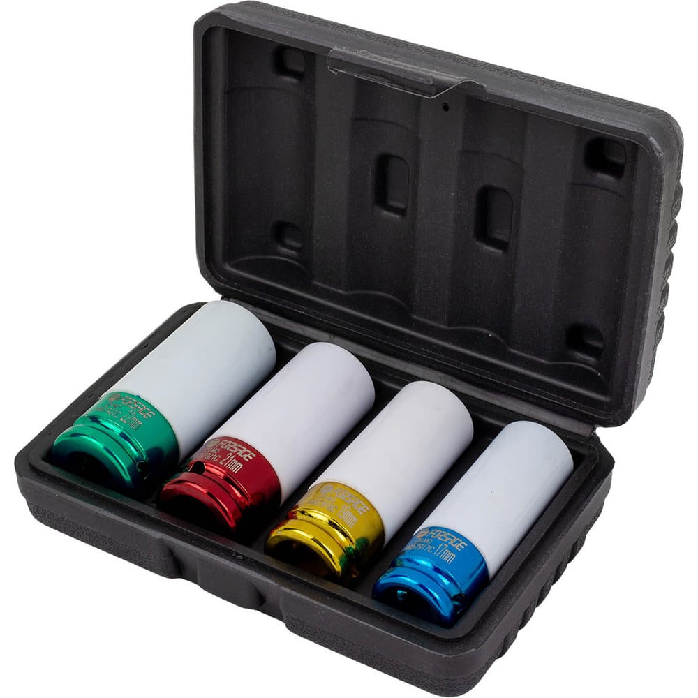 Изображение товара Набор головок ударных для литых дисков в защитном кожухе Forsage 4 предмета (17, 19, 21мм), в кейсе F-4046(64919)