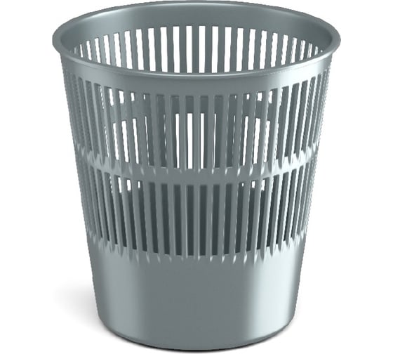 Изображение товара Сетчатая пластиковая корзина для бумаг ErichKrause Ice Metallic 9 л, серебряный 55937