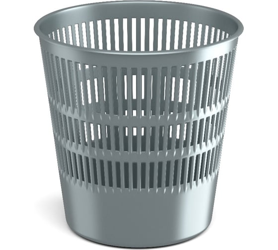 Изображение товара Сетчатая пластиковая корзина для бумаг ErichKrause Ice Metallic 12 л, серебряный 55967
