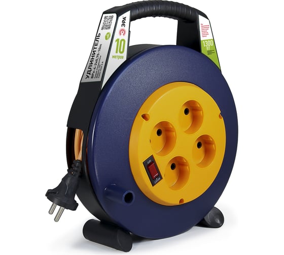 Изображение товара Силовой удлинитель ЭРА BPx-4-2x0,75-10m в закрытом корпусе, без заземления, 4 розетки 10м ПВС, Б0052923