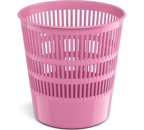 Изображение товара Сетчатая пластиковая корзина для бумаг ErichKrause Pastel 12 л, розовый 55956