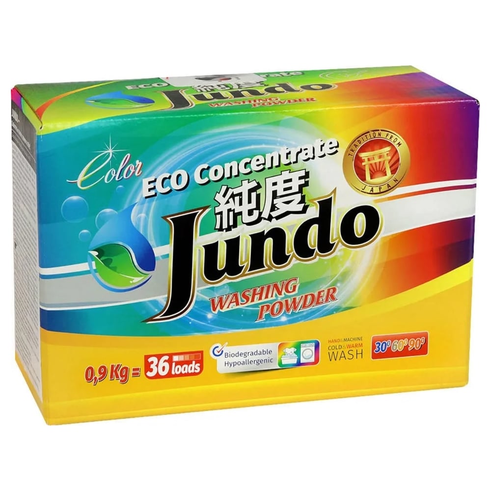 Экологичный концентрированный порошок для стирки цветного белья Jundo экологичный концентрированный порошок jundo