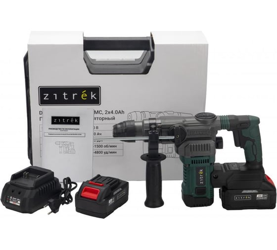 Изображение товара Перфоратор аккумуляторный Zitrek DESTROYER 20 PRO в кейсе, 20В, 2x4.0Ач 085-1092