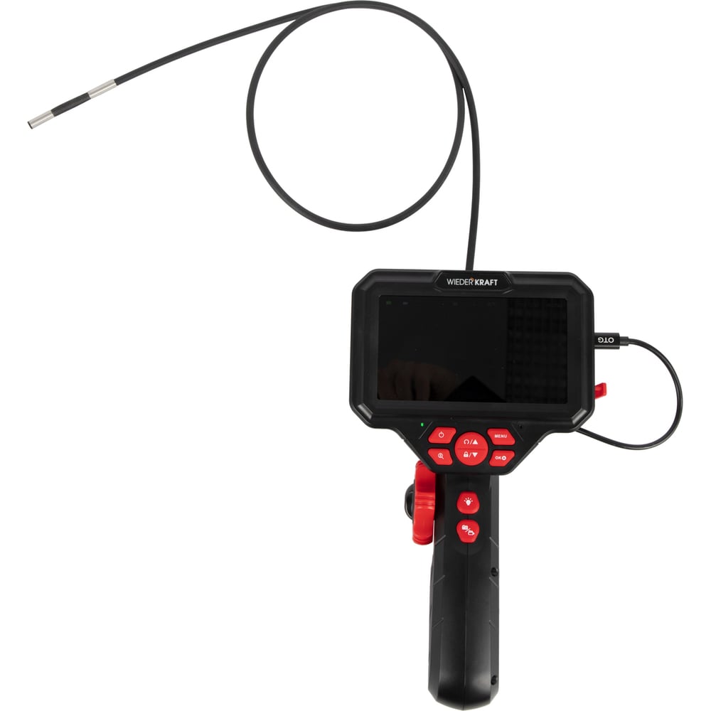 Изображение товара Видеоэндоскоп WIEDERKRAFT 180 с дисплеем 5 дюймов и зондом 6 мм