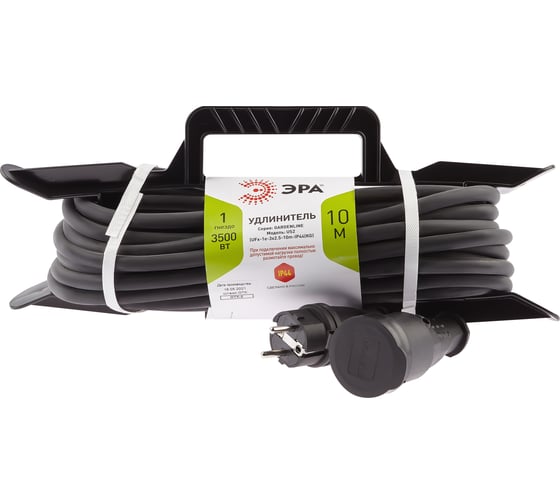 Изображение товара Силовой удлинитель ЭРА UFx-1e-3x2,5-10m-IP44 KG на рамке с/з 1 розетка 10 м КГ 3х2,5 Б0050870